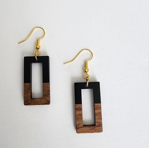 Trendy Wooden Earrings - Picture 1 of 2